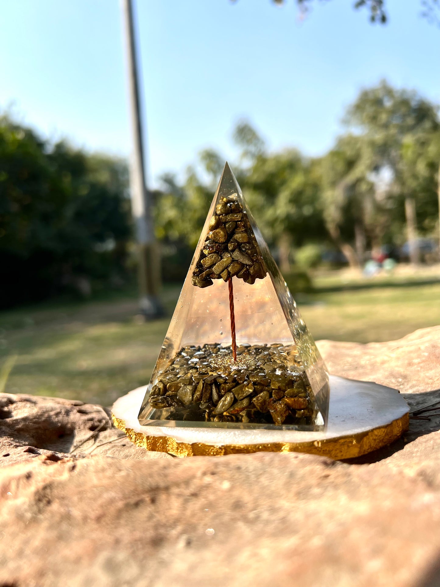 Pyrite Money Magnet Pyramid – Natural Crystal for Wealth, Prosperity and Protection