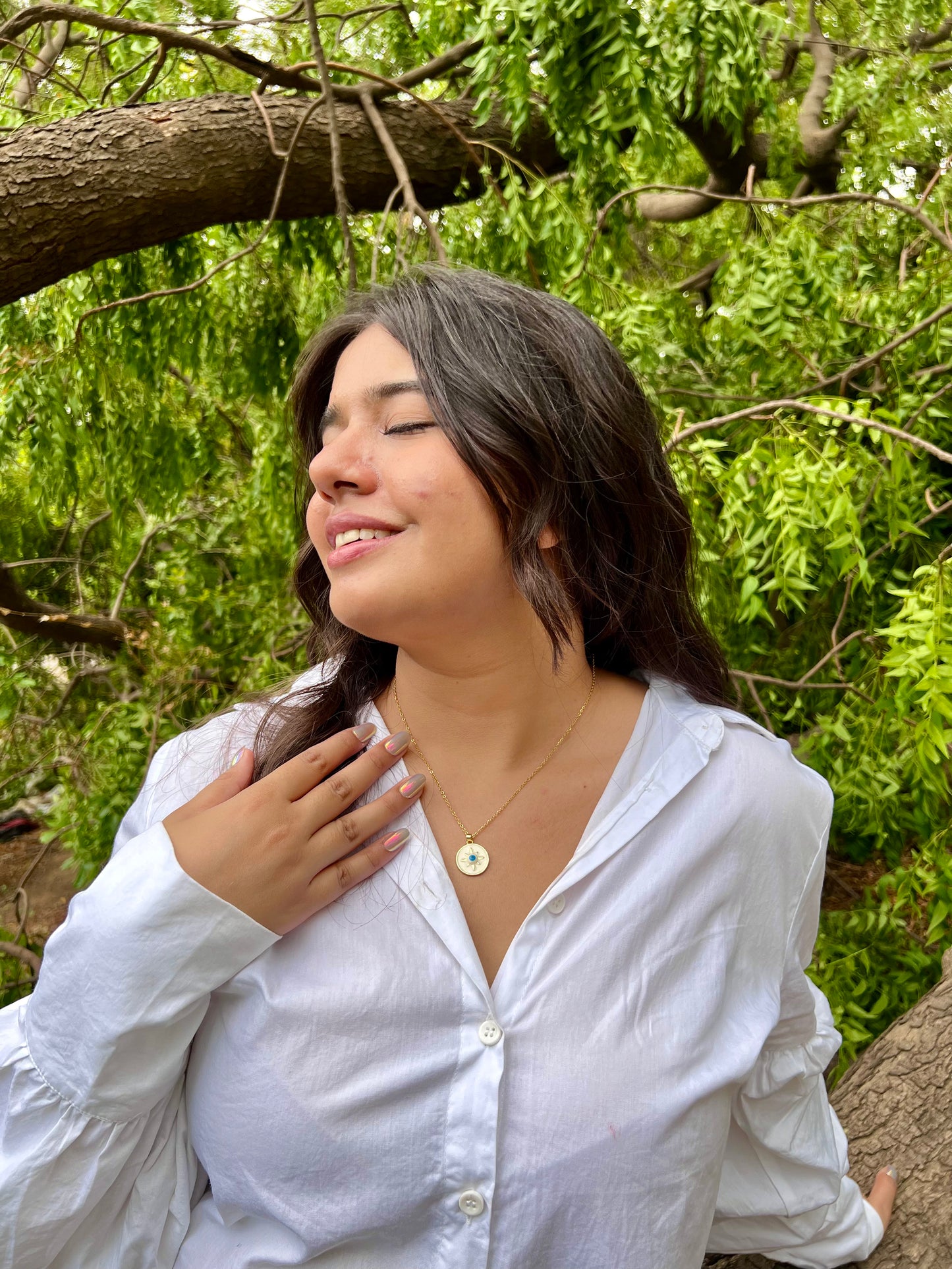 Solar Shield – Gold Necklace