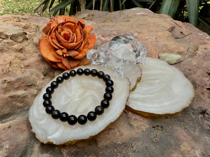 Black Tourmaline Bracelet – Stone of Protection, Grounding & Strength