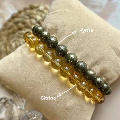 Ultimate Wealth Combo – Pyrite & Citrine Bracelet