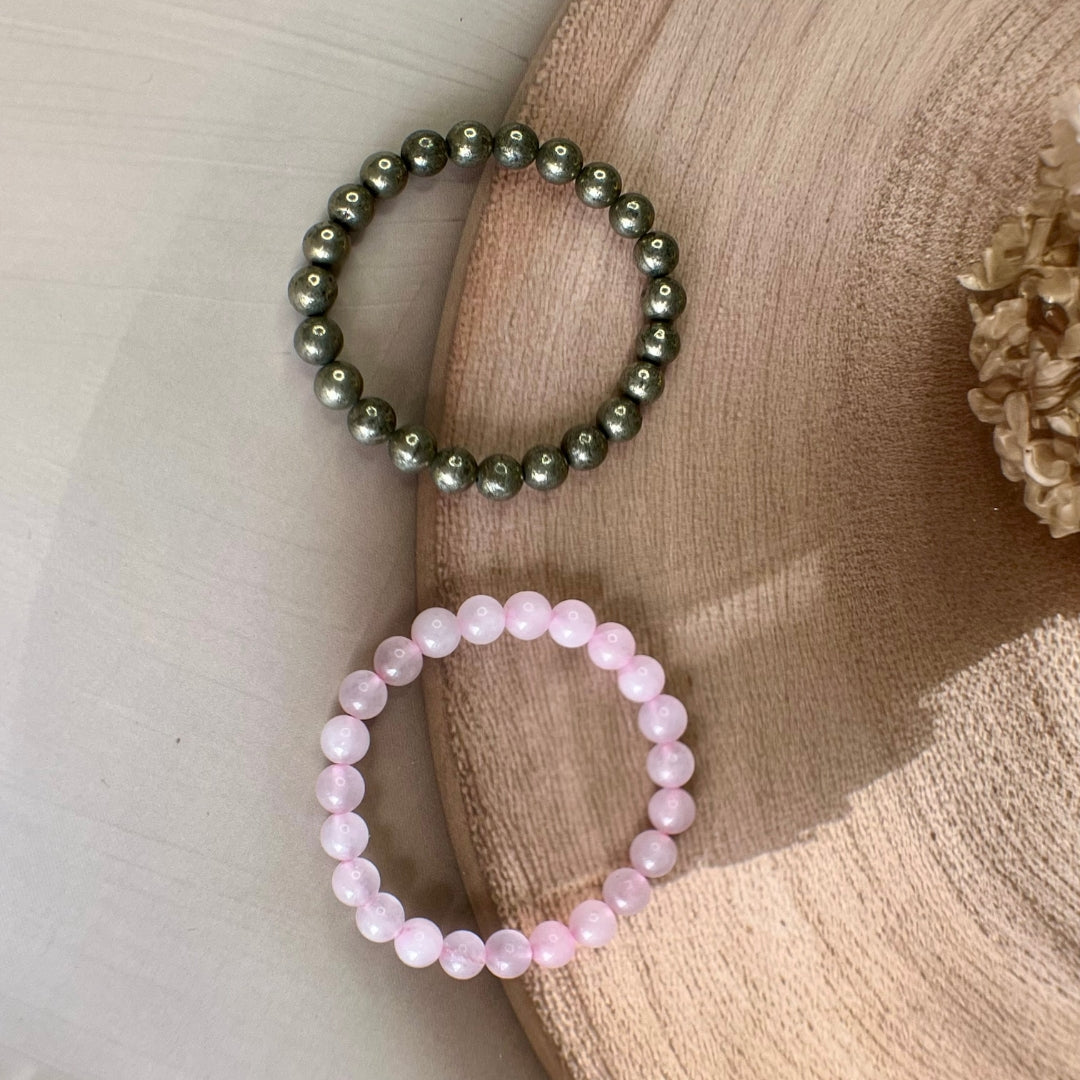 Ultimate Wealth + Love Combo – Pyrite & Rose Quartz Bracelet