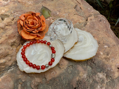Red Carnelian Buddha Bracelet – Stone of Courage, Passion & Confidence