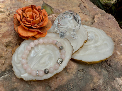Rose Quartz Buddha Bracelet – Natural Crystal Bracelet for Love, Peace & Spiritual Healing