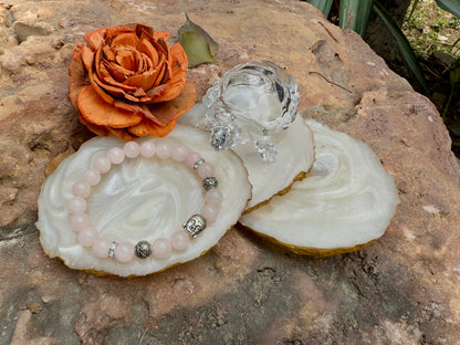 Rose Quartz Buddha Bracelet – Natural Crystal Bracelet for Love, Peace & Spiritual Healing