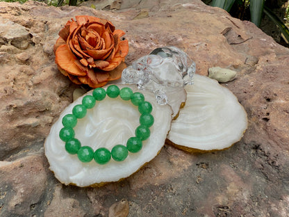Green Aventurine Beaded Bracelet – Stone of Luck, Growth & Prosperity