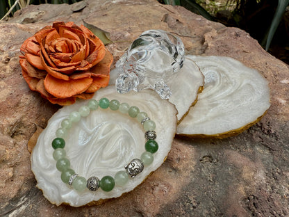 Green Aventurine Buddha Bracelet – Stone of Luck, Growth & Positivity