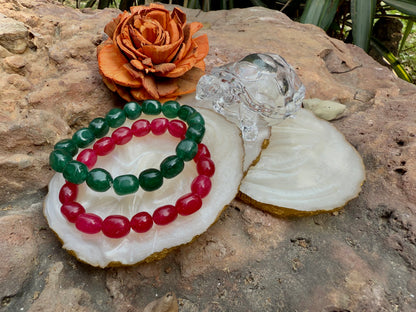Ruby & Emerald Couple Bond Bracelet