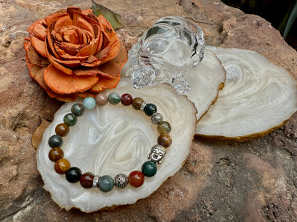Dragon's Blood Buddha Bracelet – Stone of Courage, Grounding & Vitality