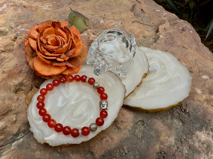 Red Carnelian Buddha Bracelet – Stone of Courage, Passion & Confidence