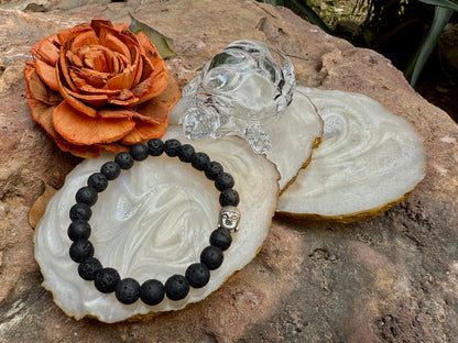 Black Lava Buddha Bracelet