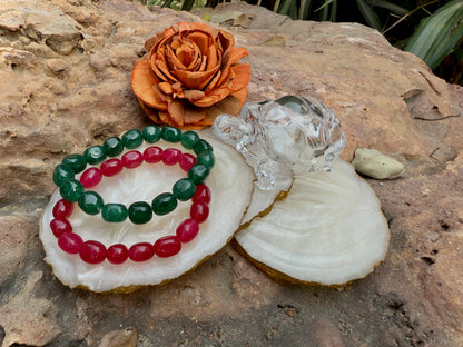 Ruby & Emerald Couple Bond Bracelet