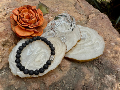Black Lava Buddha Bracelet