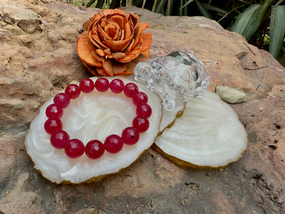 Ruby Radiance Beaded Bracelet – Stone of Passion, Courage & Vitality