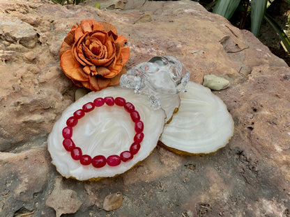 Crimson Glow Ruby Tumble Bracelet – Stone of Passion, Strength & Vitality