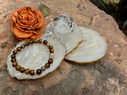 Tiger’s Eye Buddha Healing Bracelet – Stone of Courage, Protection & Balance
