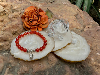 Red Carnelian Buddha Charm Bracelet – Stone of Courage, Passion & Motivation