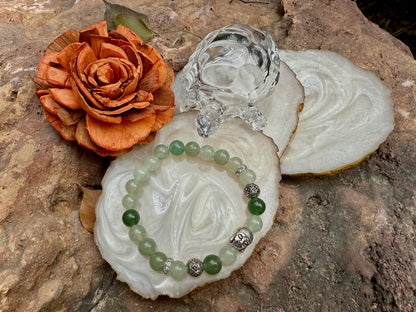 Green Aventurine Buddha Bracelet – Stone of Luck, Growth & Positivity