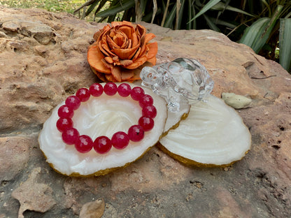 Ruby Radiance Beaded Bracelet – Stone of Passion, Courage & Vitality