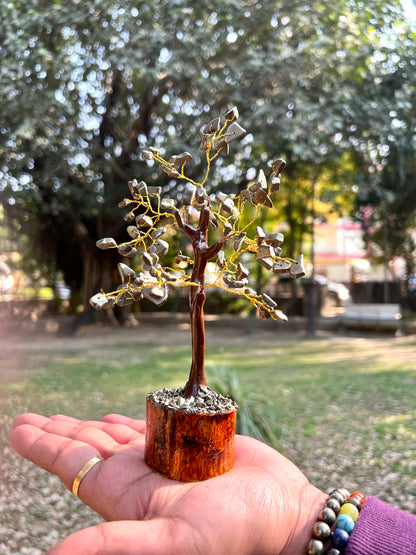 Pyrite Money Magnet Chip Tree (100 Beads) – Natural Crystal Tree for Wealth, Prosperity and Positive Energy