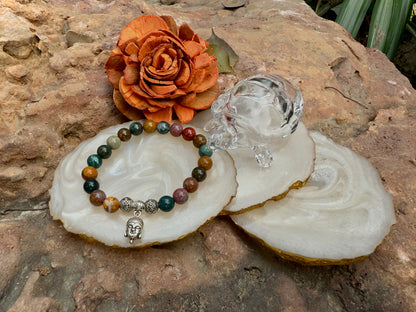 Dragon's Blood Buddha Charm Bracelet – Stone of Courage, Strength & Healing