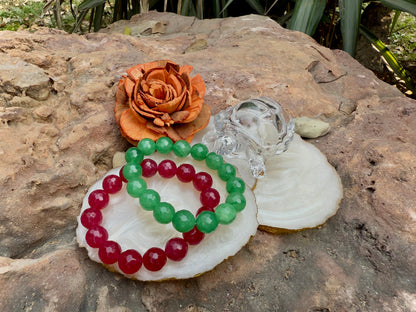 Green Aventurine & Ruby Radiance Couple Bond Bracelet