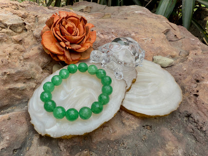 Green Aventurine Beaded Bracelet – Stone of Luck, Growth & Prosperity