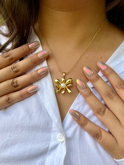 Pearl Blossom Gold Necklace