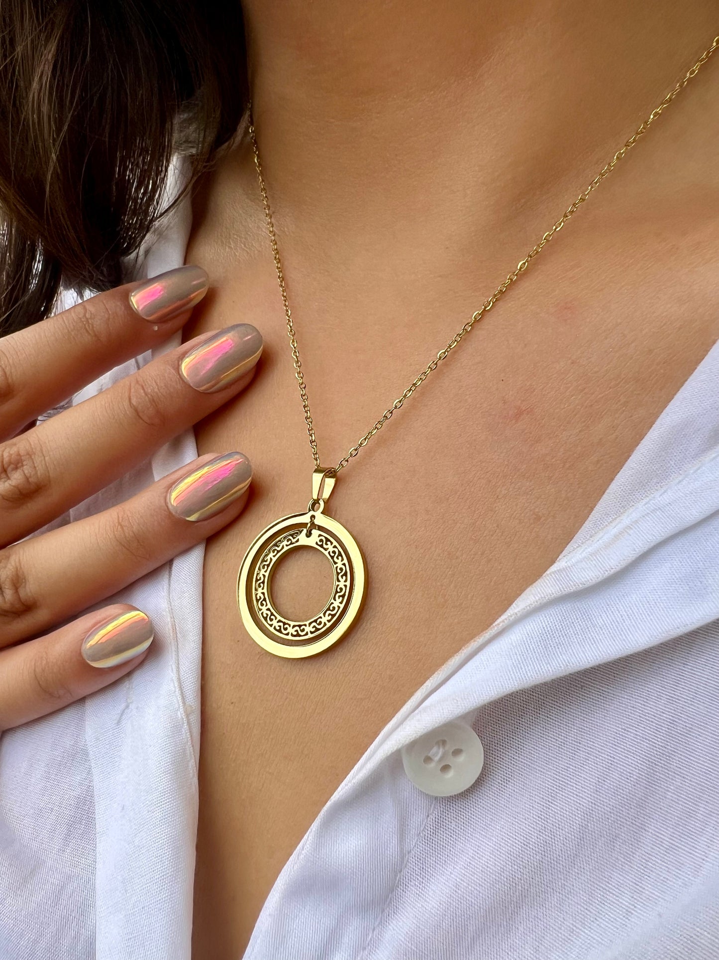Sacred Circle Gold Necklace