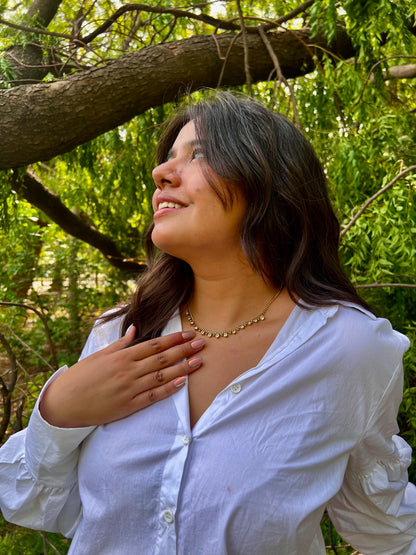 Crystal Cascade Gold Necklace