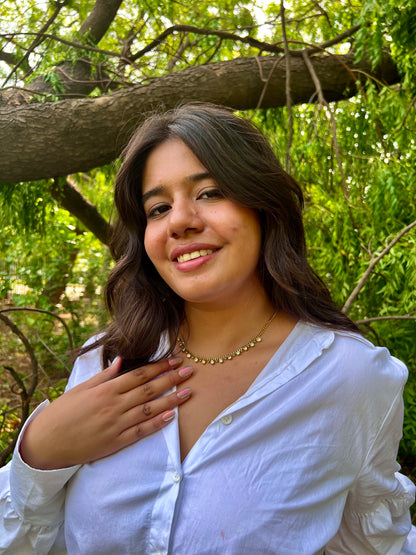 Crystal Cascade Gold Necklace