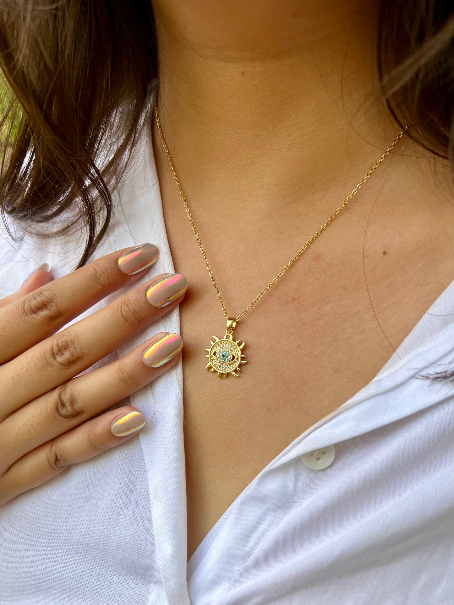 Solar Spark Gold Necklace