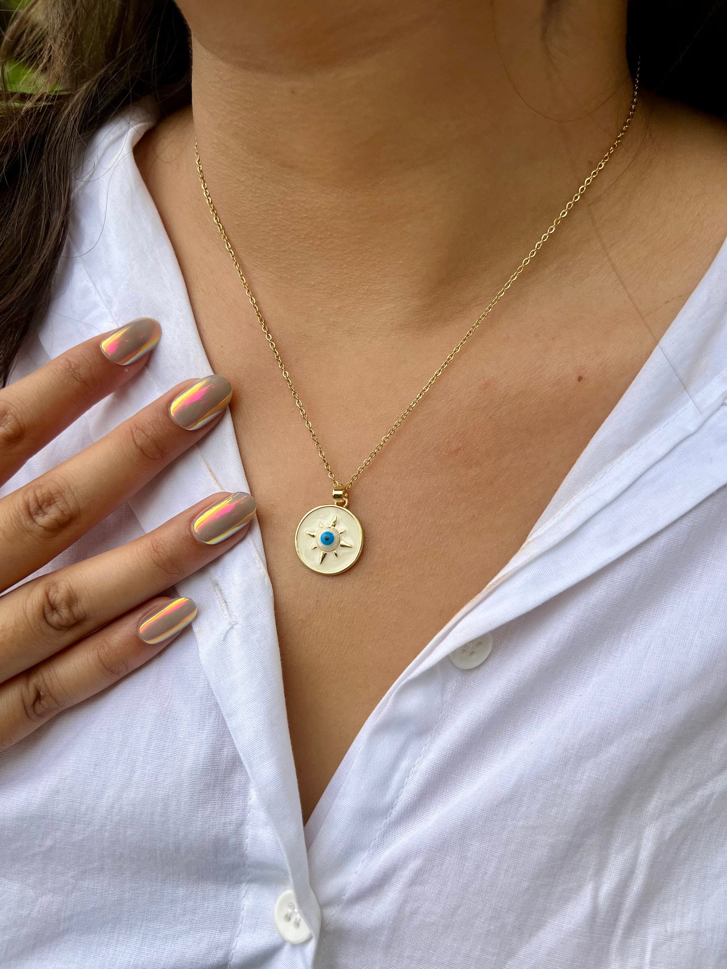 Solar Shield – Gold Necklace