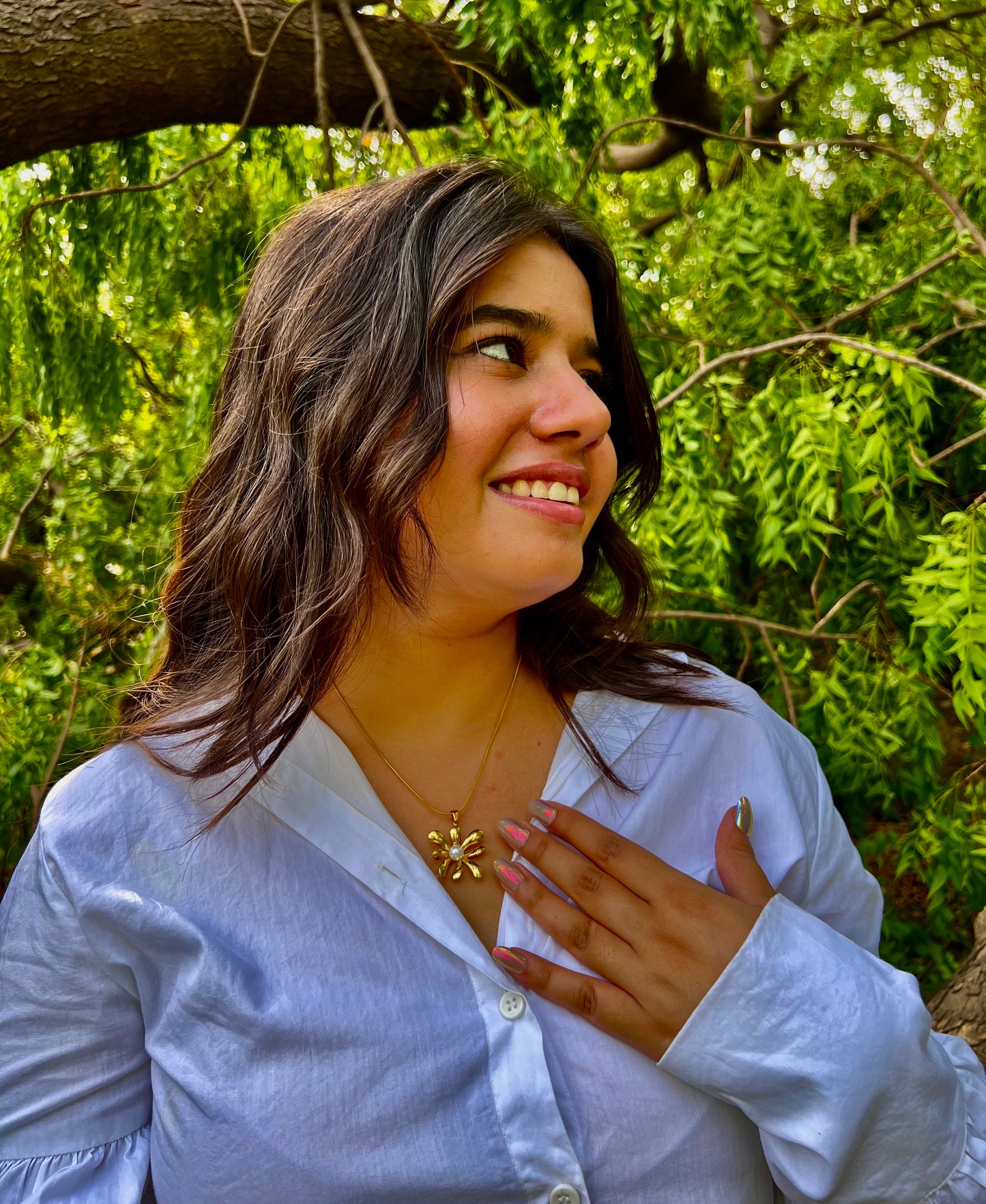 Pearl Blossom Gold Necklace