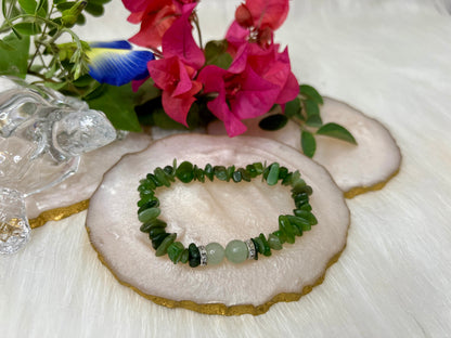 Green Jade Chips Healing Bracelet
