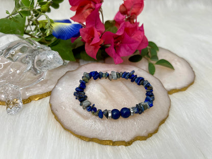 Lapis Lazuli Chips Healing Bracelet