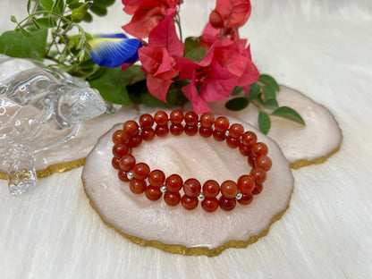 Red Carnelian Double Layer Bracelet for Confidence, Energy & Creativity