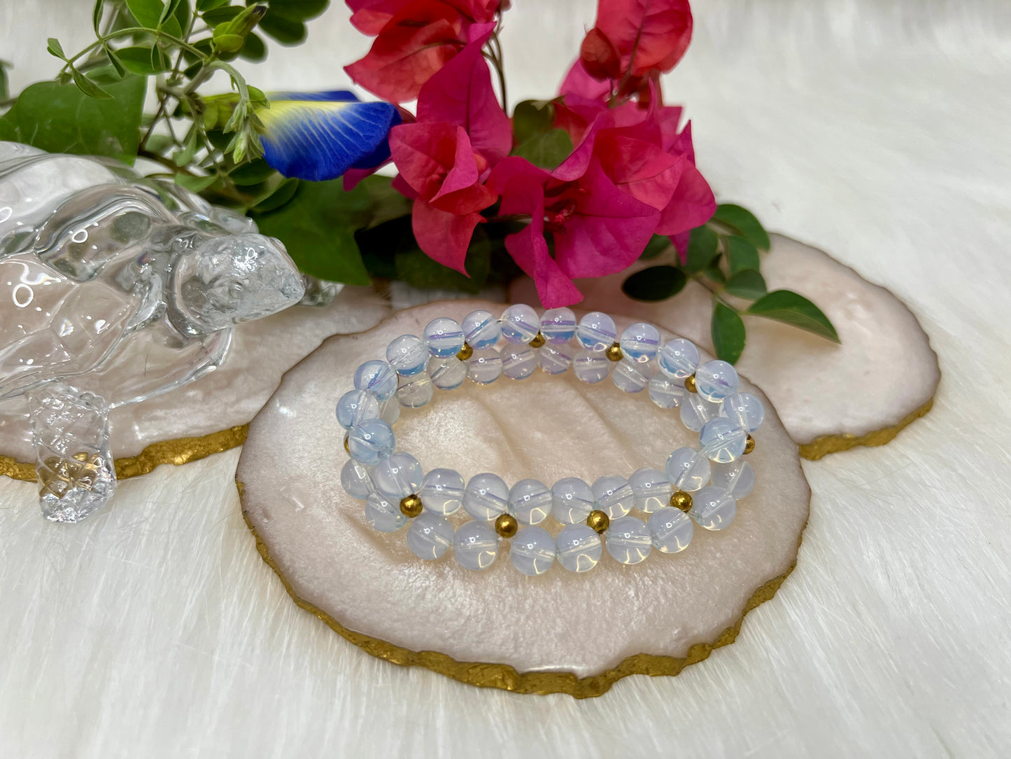 Opalite Double Layer Bracelet for Positivity, Emotional Balance & Spiritual Connection