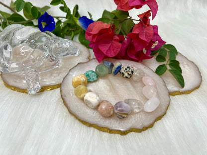 The Universe on Your Wrist – Mixed Crystal Tumble Bracelet for Healing, Balance & Positive Energy