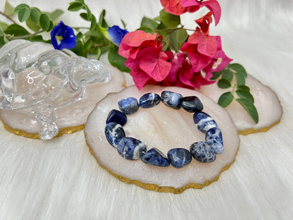 Clarity & Calm – Sodalite Tumble Bracelet for Focus, Inner Peace & Communication