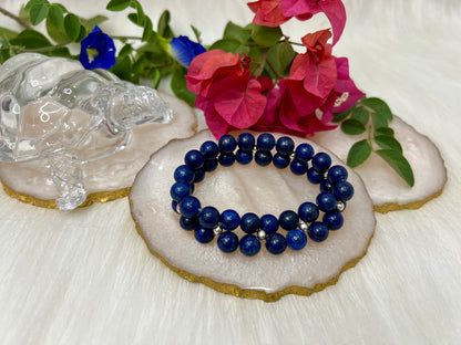 Double Layer Lapis Lazuli Bracelet for Wisdom, Truth & Inner Strength