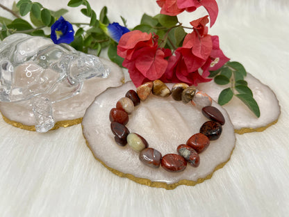 Rooted Energy – Polychrome Jasper Bracelet for Stability, Strength & Grounding