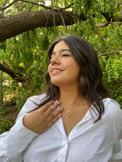 Pearl HeartBeat Gold Necklace