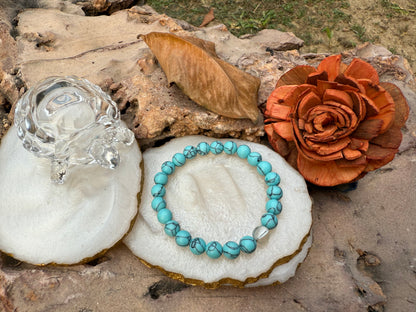 Turquoise Gemstone Bracelet (8 mm) - Boss Babe Jewels