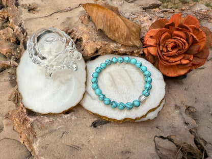 Turquoise Gemstone Bracelet (8 mm) - Boss Babe Jewels