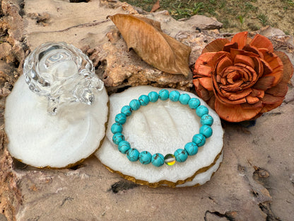 Turquoise Gemstone Bracelet (10 mm) - Boss Babe Jewels
