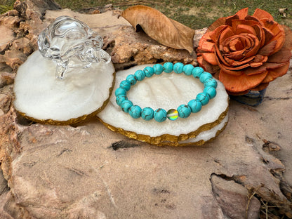 Turquoise Gemstone Bracelet (10 mm) - Boss Babe Jewels