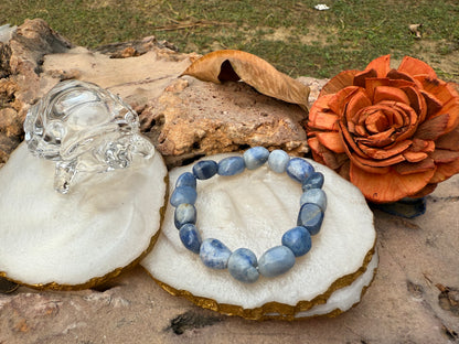 Natural Blue Aventurine Tumble Bracelet - Boss Babe Jewels