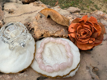 Rose Quartz Tumble Bracelet - Boss Babe Jewels