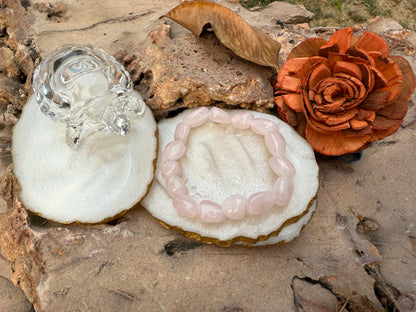 Rose Quartz Tumble Bracelet - Boss Babe Jewels