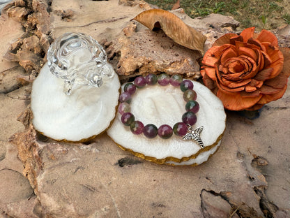 Multicolor Jade Spiral Wing Charm Bracelet - Boss Babe Jewels